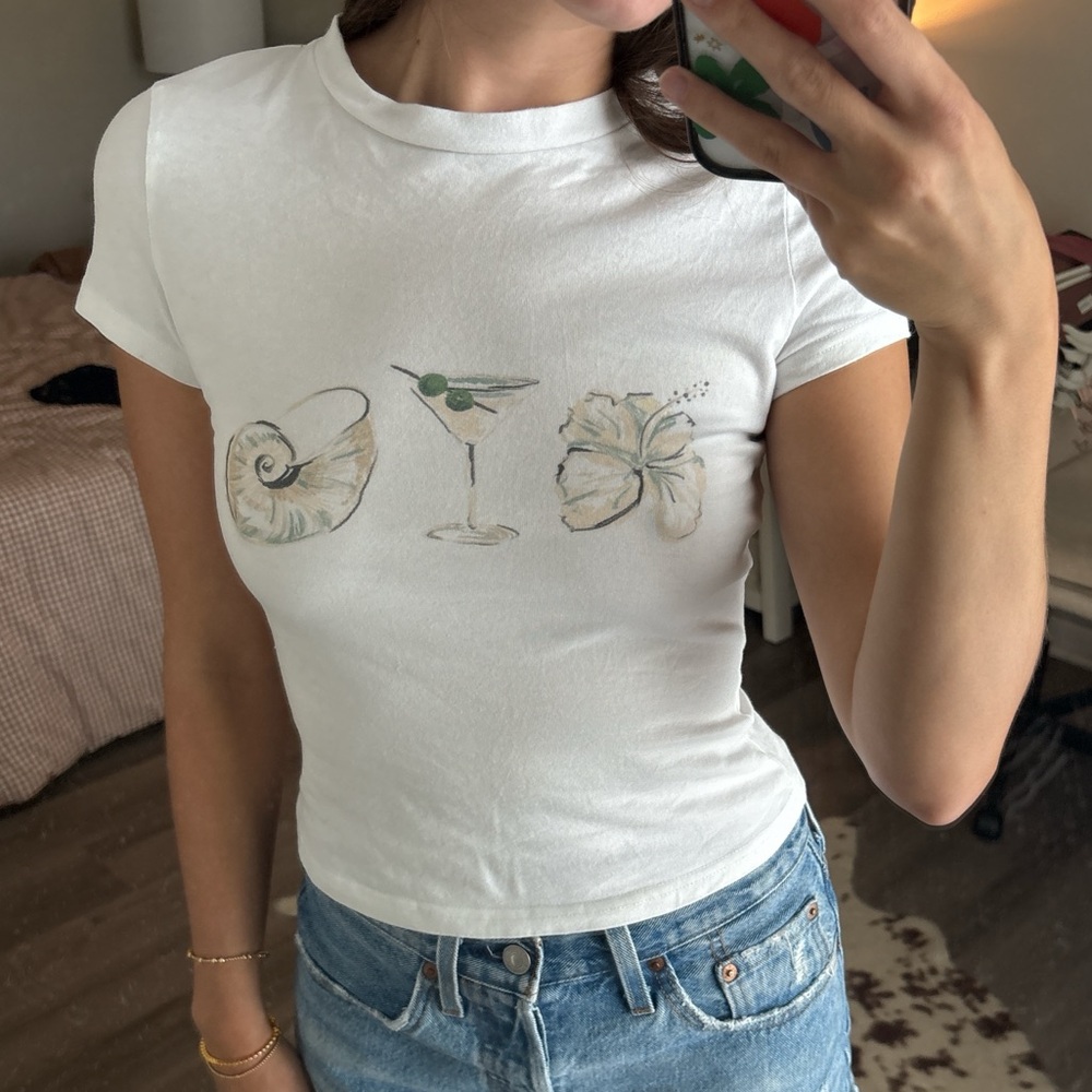 Princess Polly White Graphic Tee
